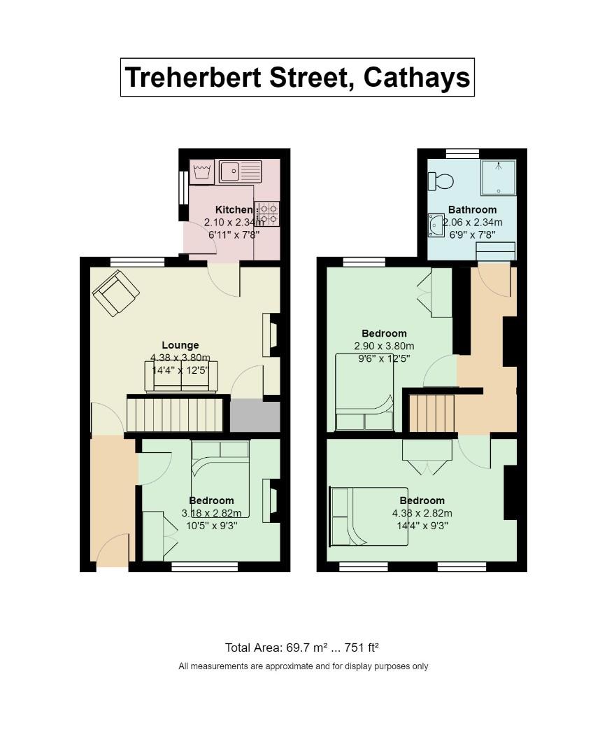 Floorplan for Treherbert Street, Cathays